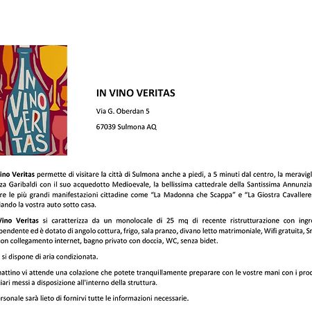 In Vino Veritas Sulmona Ngoại thất bức ảnh