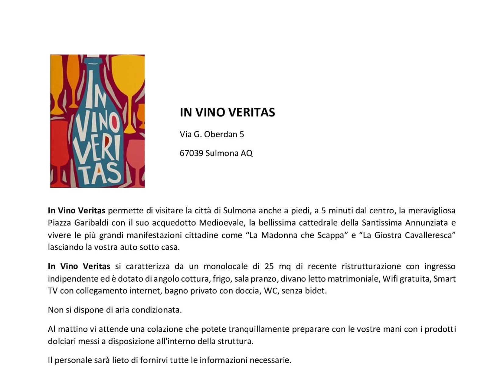 In Vino Veritas Sulmona Ngoại thất bức ảnh